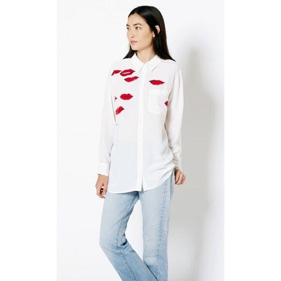 Garance Doré x Equipment Lips Silk Blouse XS - Picture 1 of 8